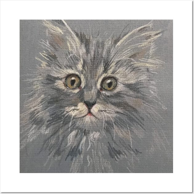 Tiger kitten sketch Wall Art by HelenDBVickers